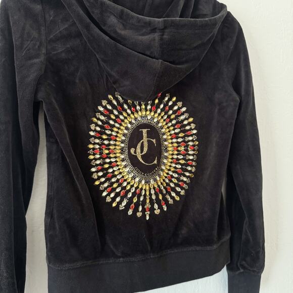 Juicy Couture Velour Track Suit Hoodie Jacket Full Zip Y2K Top - Picture 4 of 5